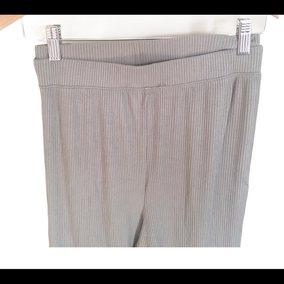 H&M+ Divided Ribbed Pants With Elastic Waist Sage Green Size XXL - Picture 4 of 8
